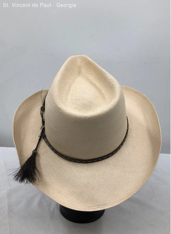 Sombrero de Vaquero Stetson Blanco Polvo de Estrellas Ala Ancha Western Hecho en EE. UU. Trenza de Pelo de Caballo 7 Foto 3 de 4