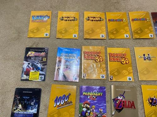 Huge Nintendo 64 Instruction Manual Lot Authentic Original Rare Poster Mario - Picture 2 of 6