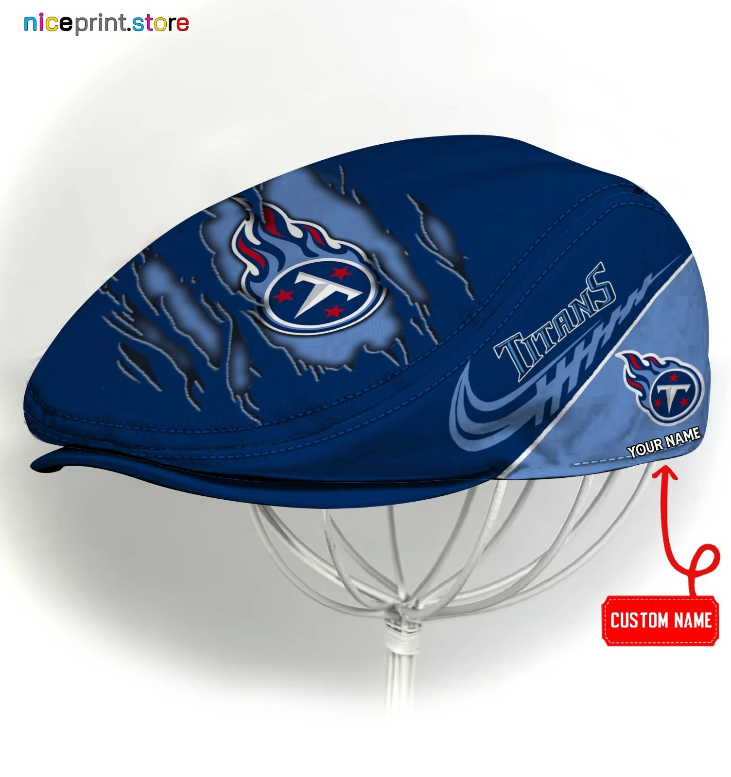 Tennessee Team Titans Jeff Cap football Jeff Cap football Driving Cap, football Golf Cap
