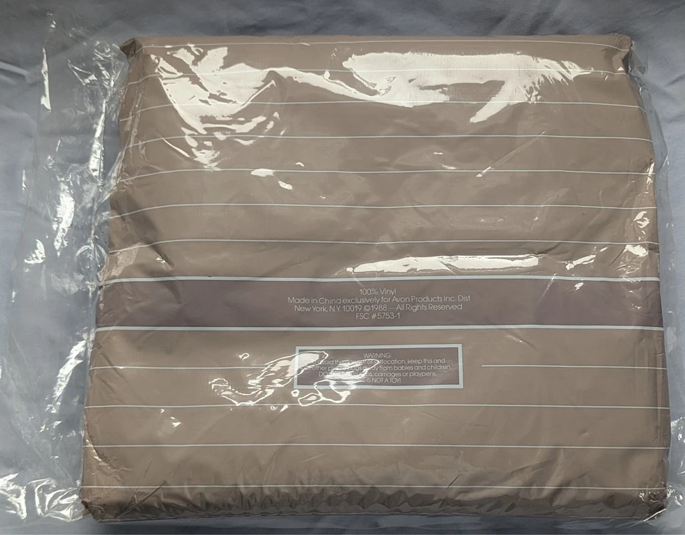 AVON OVERNIGHTER TOTE Marrón Rayas DE COLECCIÓN 1988 #5753-1 24x12x5" Sellado ¡NUEVO EN STOCK! Foto 2 de 4