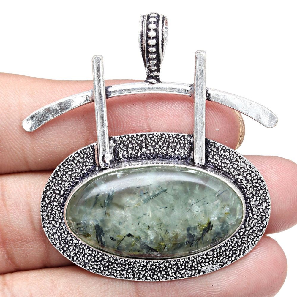 Prehnite Gemstone Handmade Necklace Gift For Her 2 Inch-image