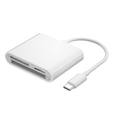 USB C to CF SD TF Card Reader 3-in-1 Memory Card Adapter for Smartphone Tablet