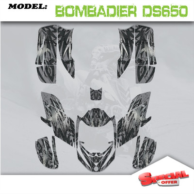 ATV Graphics Kits Decals For Can Am Bombardier DS650 2008-2015 Stickers Gray