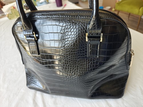 JLO Jennifer Lopez Black Women Handbag, Manhatten Bowler Bag Black Faux leather - Foto 15 di 24