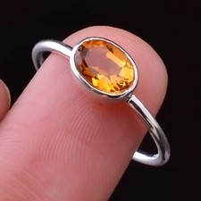 Beautiful Natural citrine 925 Sterling Silver Ring Handmade Gift For Her
