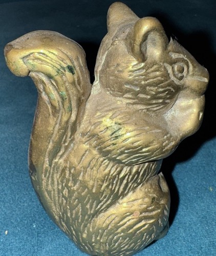 VINTAGE SMALL Solid BRASS Molded SQUIRREL 3.75"Figurine ;Home Decor - Imagen 2 de 6