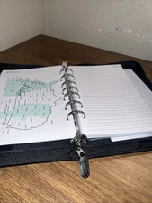 Black Leather Notebook W/calandar,to-do-list, And Day-timer Ruler 