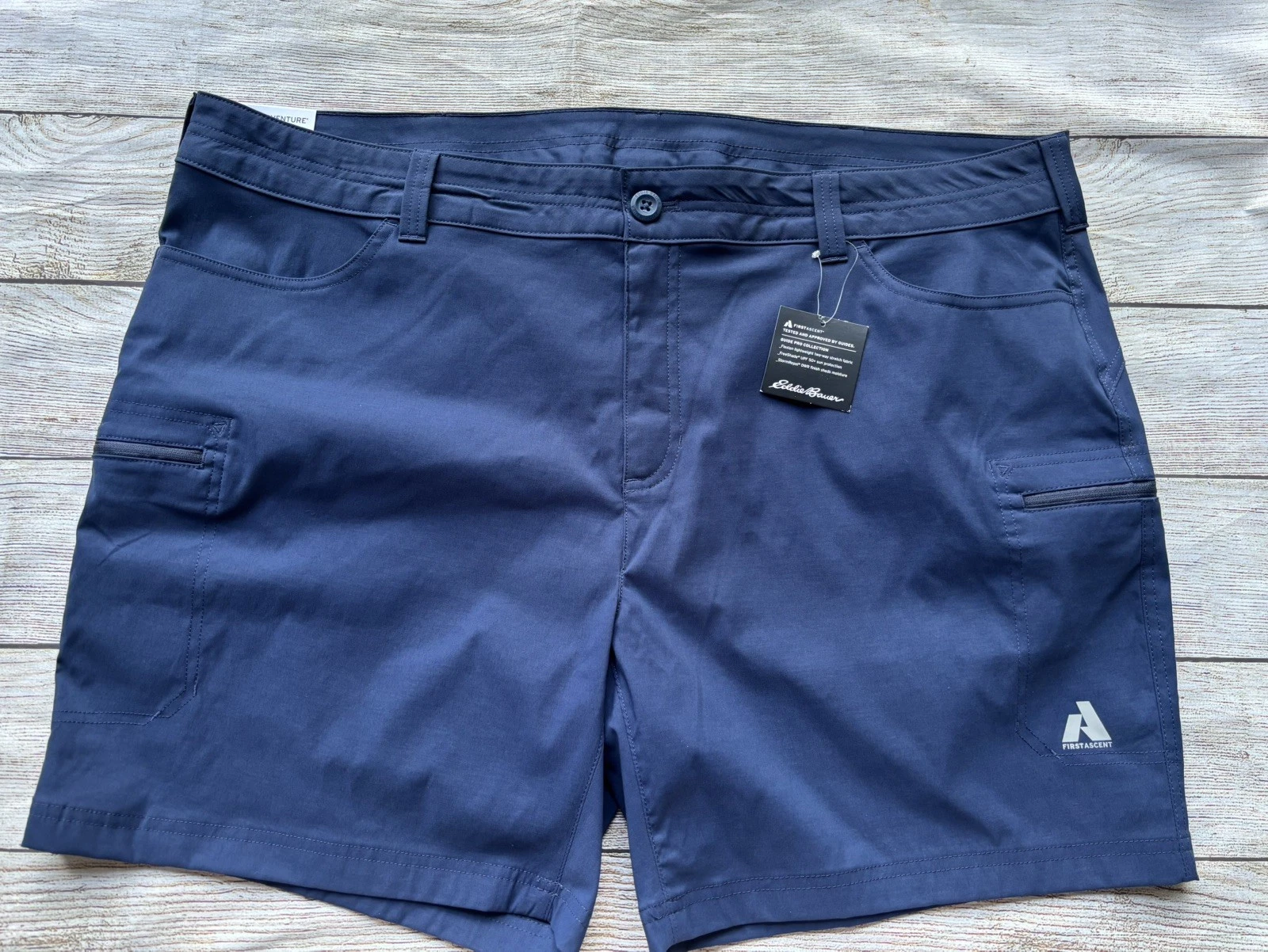 Eddie Bauer First Ascent Guide Shorts 24W Womens Medindgo New Hiking Mid Rise