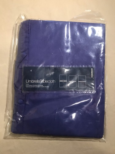 NOS Crate & Barrel Blue Rectangular 54" x 93" Umbrella Outdoor Tablecloth - 第 1/6 張圖片
