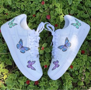 🦋 Nike Air Force 1 07 Low Purple Blue Green Butterfly Custom Shoes All  Sizes | eBay
