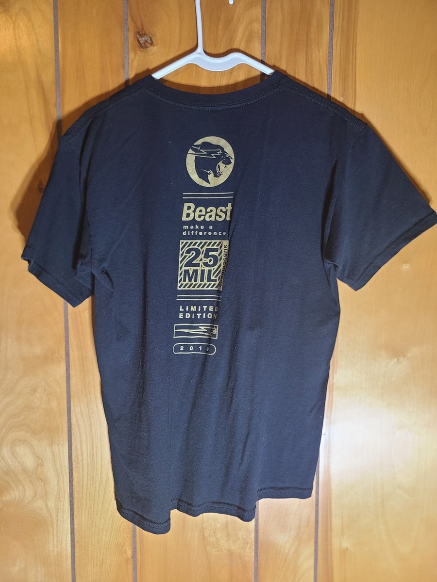 T-Shirt Mr. Beast 25 Million Subscribers Limited Ed Black