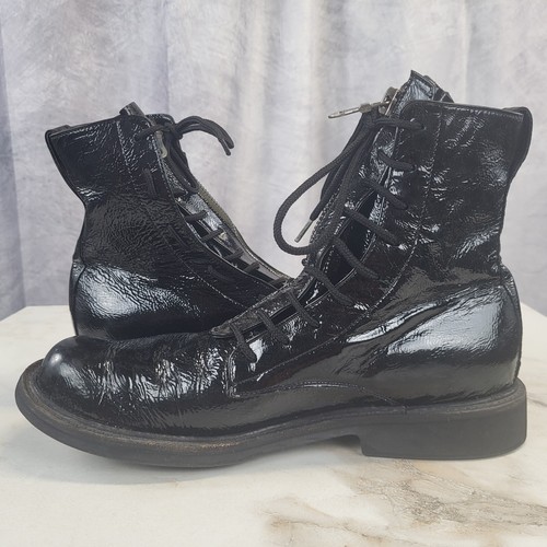 $1100 George Esquivel Battalion Lo Patent Leather Lace Up Boots Men's 9.5 - Picture 11 of 20