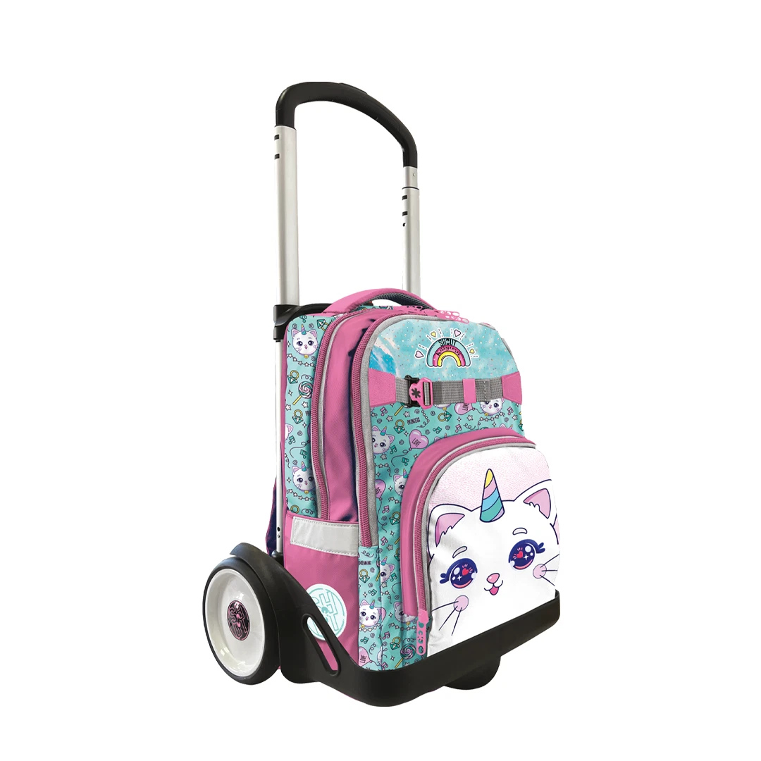 Zaino Trolley Per Scuola Elementare Con 6 Ruote, Staccabile, Per Bambini E Bambine, 30x15x40 Cm, Leggero E Riflettente