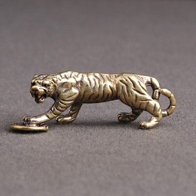 Messing Tiger Figur Desktop Dekoration Tier Skulptur Ornamente 
