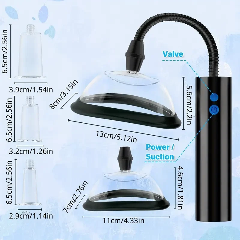 Bomba de coño eléctrica para mujeres agrandador de vagina vacío potenciador de clítoris juguete sexual de 2 tazas Foto 3 de 4