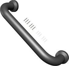 12 Inch Bath Grab Bar Safety Shower Handle with Mounted Screws Aluminum Black