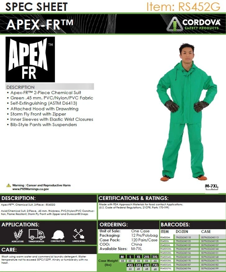 TRAJE DE LLUVIA IMPERMEABLE PVC ÁCIDO QUÍMICO RESISTENTE A LAS LLAMAS CHAQUETA CAPUCHA MONO 2XL Foto 3 de 3