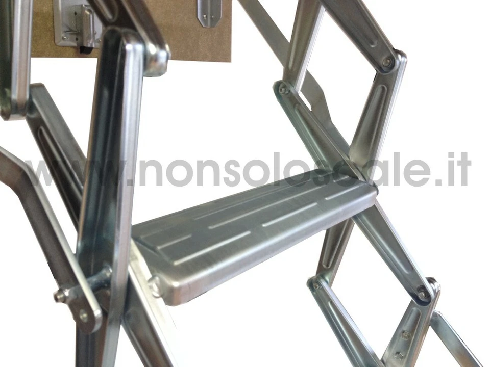 Scala retrattile a botola leva a S senza corrimano SR larghezza foro 45 cm - Immagine 4 di 4