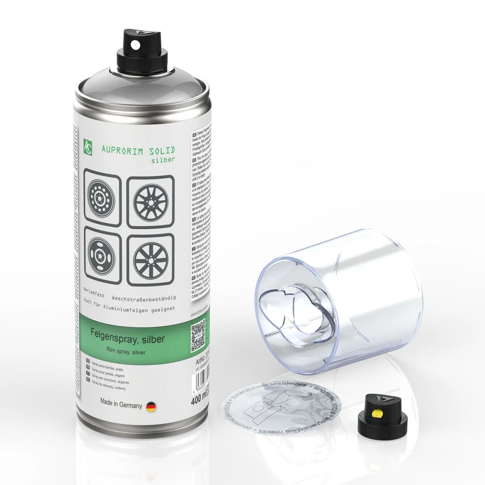 3x Felgensilber AUPRORIM SOLID Lackspray Sprühlack Auto Lack 400ml + PG - Bild 4 von 4