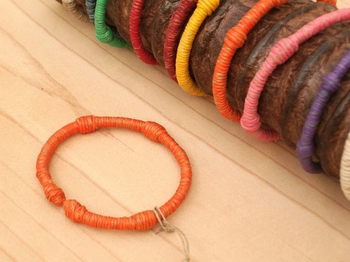 BRACCIALE RIGIDO DONNA IN CANAPA E ACCIAIO 12 COLORI ARTIGIANALE! - Picture 7 of 11