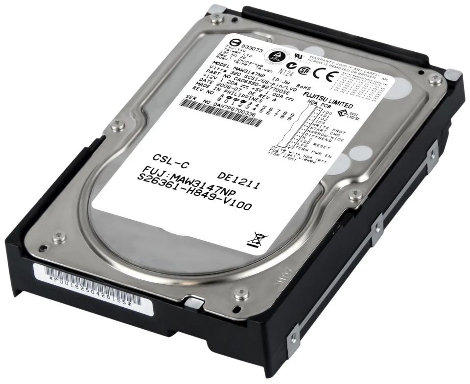 Hard Drive Fujitsu S26361-H849-V100 146GB 10000U/Min SCSI 68-pin MAW3147NP 3.5 " - Image 3 of 3