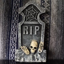 Six Different 12" Spooky Tombstone Halloween Yard Outdoor Decoration, see Images