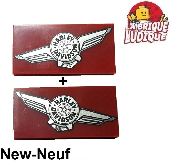 Lego lot Tile decorated 2x4 Harley Davidson USA moto bike left + right 10269 NEW