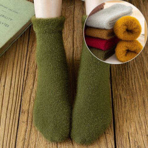 Warm Floor Boots Seamless Velvet Fluffy Cosy Marten Hair Socks Sleep Socks - Picture 1 of 16