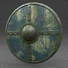 New Viking Wooden Round Shield Armor 24" With Wooden Steel Medieval Shield LARP