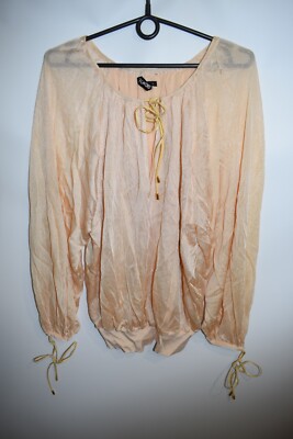 TOM FORD Peach Beige Drawstring Knit Blouse Viscose / Silk Women's Size 42 Italy