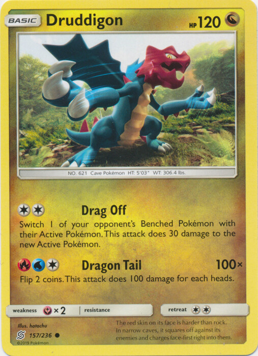 Pokemon Druddigon - 157/236 - Common NM-Mint Unified Minds | eBay