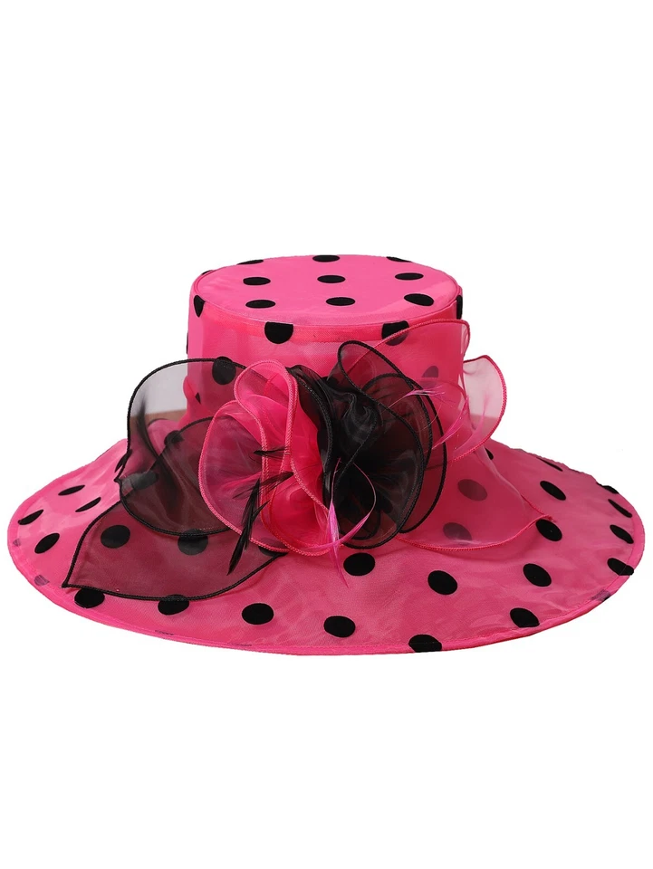 Rose Kentucky Dots Fascinator Hat For Women Lady Tea Party Wedding Derby Hats - Image 4 of 4