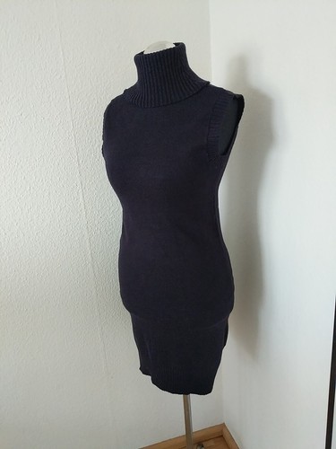 Damen Kleid Rollkragen ärmellos blau Größe M/L - Bild 2 von 6