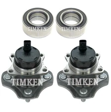 Front and Rear Wheel Bearings & Hubs Kit Timken For Scion Toyota FWD 4-Wheel ABS