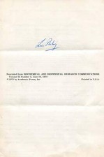 NOBEL PRIZE 1970 Luis F. Leloir autograph, scientific article signed NOBEL PRIZE 1970 Luis F. Leloir autograph, scientific article signed