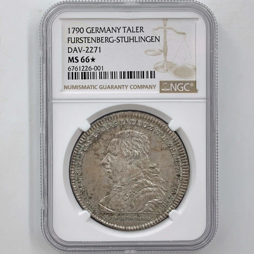1790 Germany Joseph II Furstenberg-Stuhlingen 1Thaler Silver Coin NGC MS 66 STAR