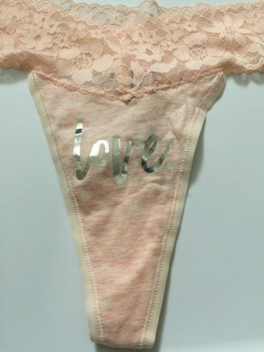 Victoria's Secret "Love VS" rosa Tanga Höschen Größe L-XL Spitze Taille neu mit Etikett - Bild 6 von 14