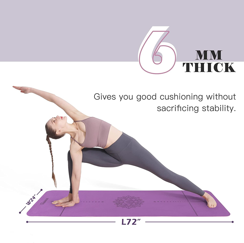 Eco-Friendly 1/4" Thick Non-Slip Anti-Tear Yoga and Pilates Fitness Mat Eco-Friendly 1/4" Thick Non-Slip Anti-Tear Yoga and Pilates Fitness Mat