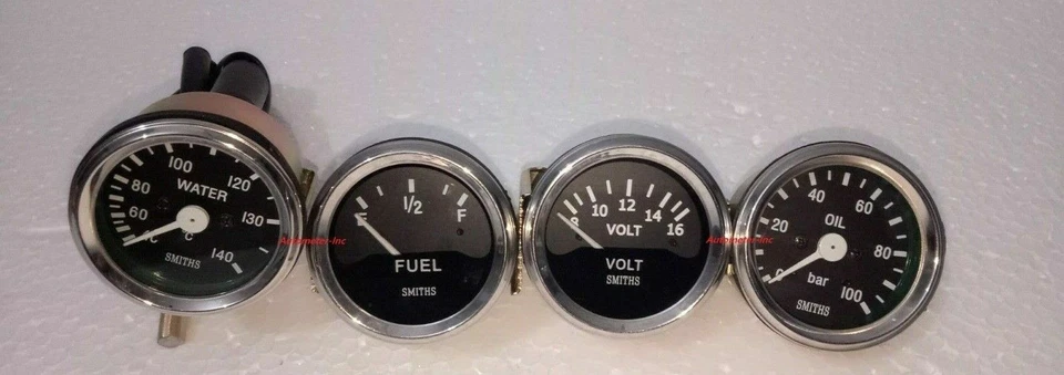 Smiths Replica Kit- Temp + Oil + Fuel + Volt +Speedometer +Tacho 100 mm B/C ME - Image 2 of 3