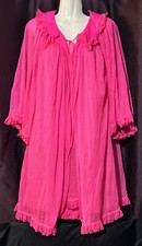 Vintage 60 s Chiffon Negligee Hot Pink Translucent Flowy