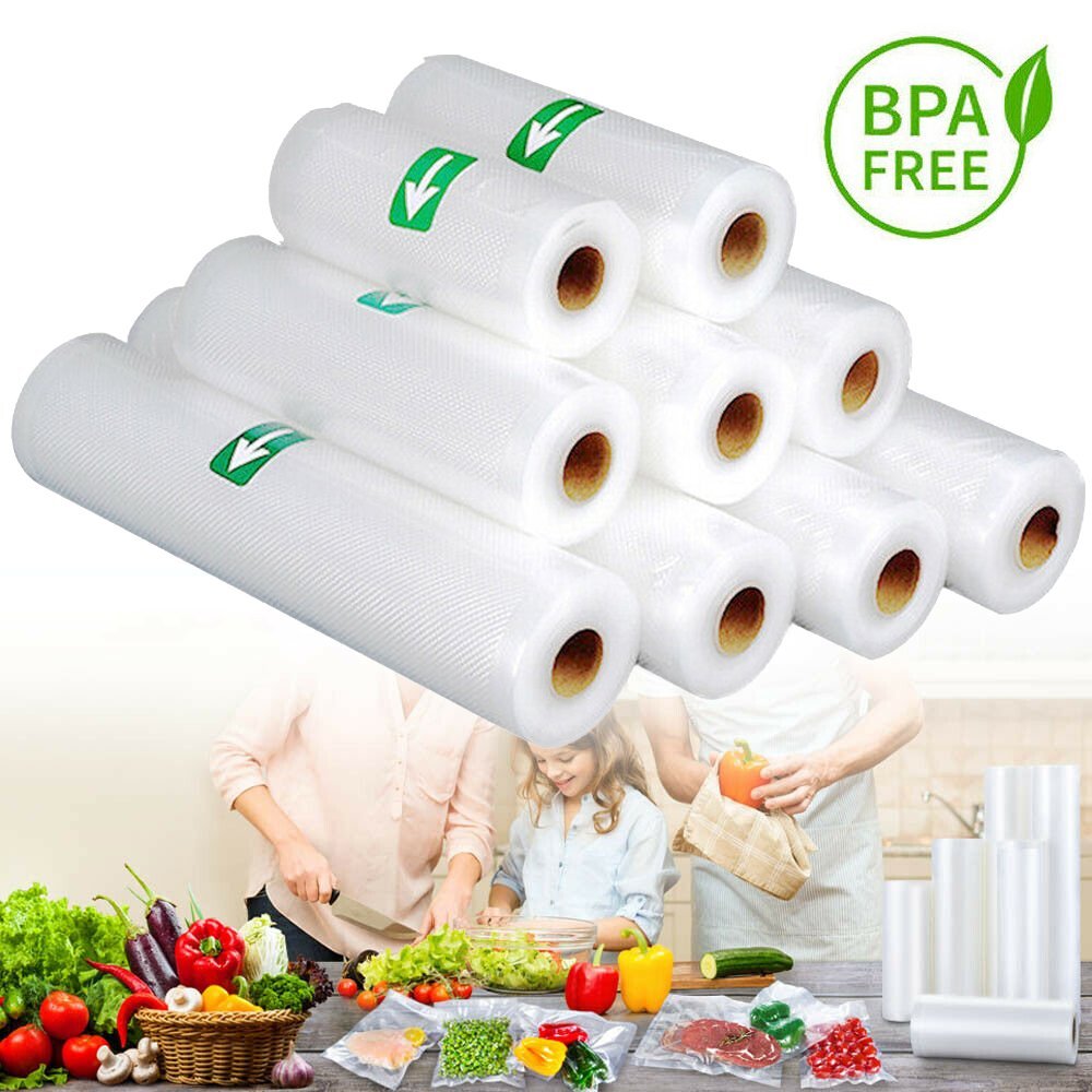 1/2/4 Rolls Vacuum Sealer Bags Mil Embossed Food Saver Storage