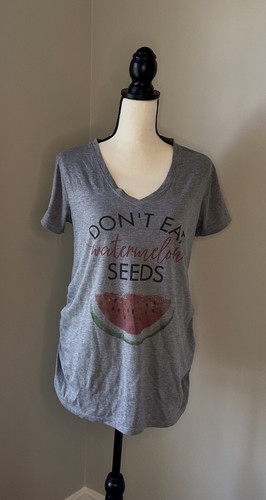 Maternity Don't Eat Watermelon Seeds T shirt Funny Pregnancy Reveal Tee Large