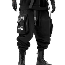 Niepce Men's Urban Tactical Pants Techwear Streetwear Joggers with Straps