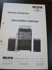 Original Service Manual  Metz Hifi Stereo Turm 4851