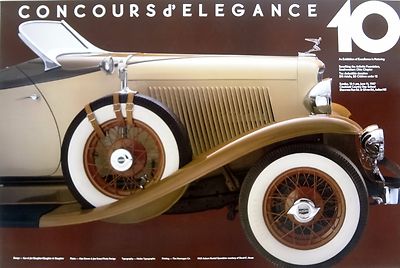 Auburn 1930 1932 1933 1934 Boattail Speedster Print Cincinnati Concours Poster