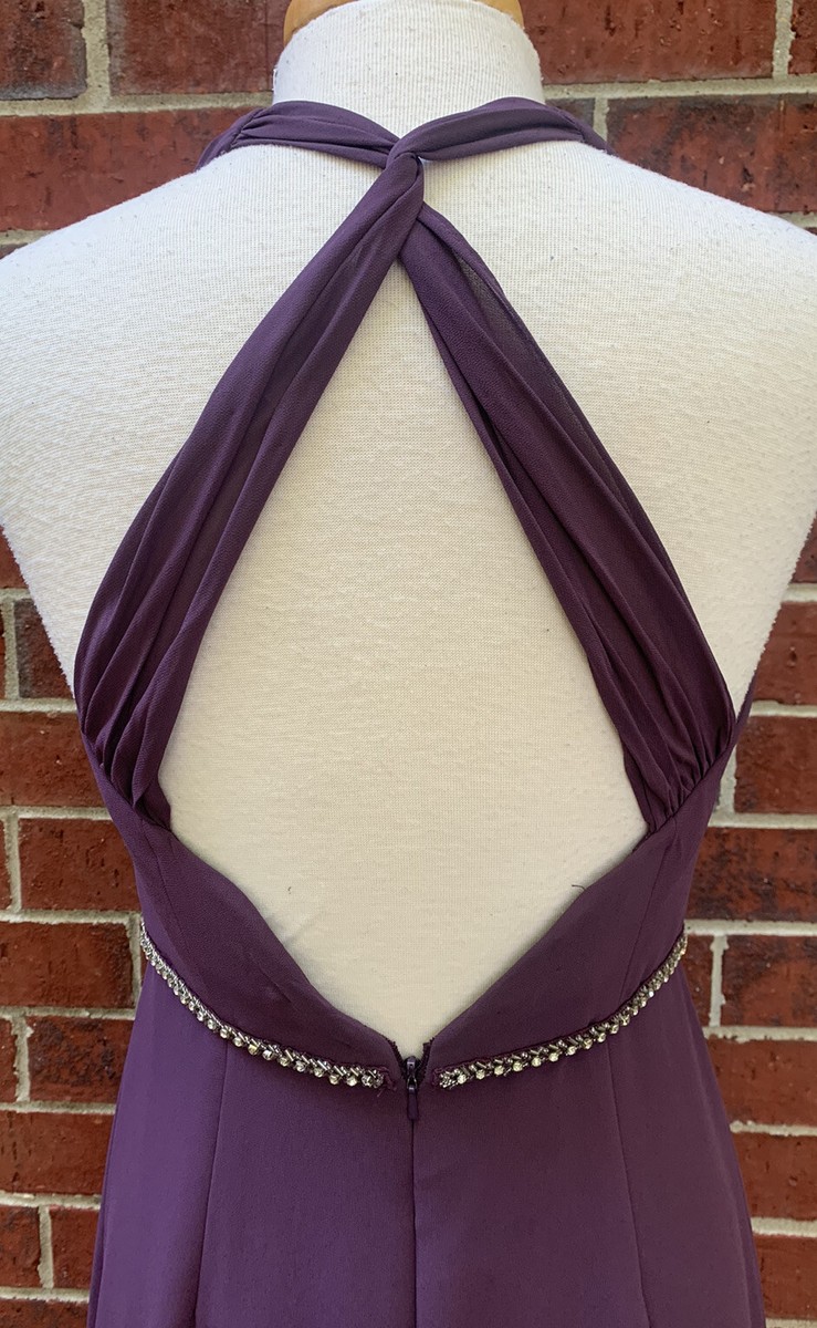 Wonder By Jenny Packham Formal Dress Sleeveless Long Plum