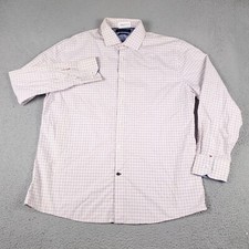 Tommy Hilfiger Shirt Mens 17 Red White Blue Check Dress Button Up Long Sleeve