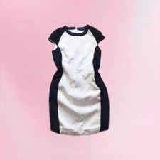 Zara Ivory Black Colorblock Cap Sleeve Dress Size Medium