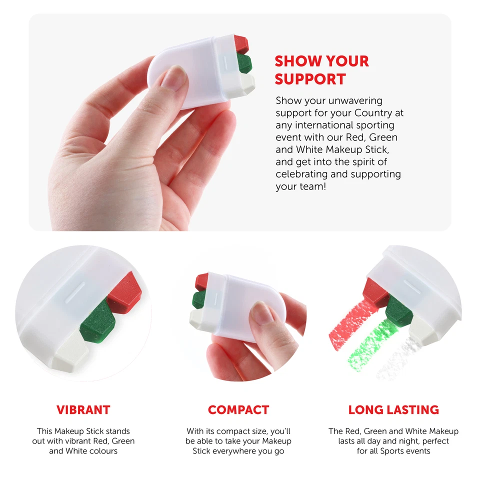 FACE PAINT RED WHITE GREEN MAKEUP STICK EUROS 2025 FOOTBALL ITALY HUNGARY LOT - Image 2 of 4