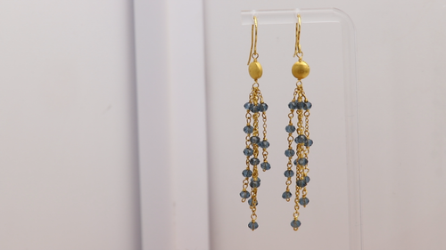 Blue Dangle Earrings Quartz stones Long chandelier Earring - Video 1 of 1